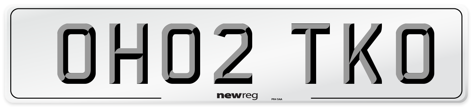 OH02 TKO Number Plate from New Reg
